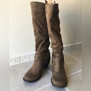nicole boots.  8M, soft slouchy fabric, pull on, camel/brown